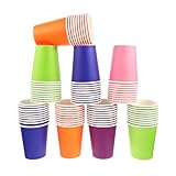 IWOWHERO 100 Stück Teiliges Dicke Papierbecher für DIY Handmalerei Bastelbedarf Bunte Einwegbecher zum Malen und Gestalten für Jungen und Mädchen Kunsthandwerk