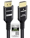 Etseinri 10K 8K HDMI 2.1 Kabel 2M, Zertifiziertes 48Gbps Ultra High Speed HDMI® Kabel 4K 240Hz 165Hz 144Hz 120Hz 8K 60Hz 4:4:4 DTS:X eARC HDCP2.3 HDR10+ TV Monitor Projektor Gaming PC PS5 X-box