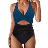 Badeanzug Damen Sexy, One Shoulder Monokinis Elegant Swimsuit Strandurlaub Einteiliger Badeanzug Bequeme Schwimmanzug Geraffter Swimwear Sexy Strandbadeanzug Atmungsaktive Strandmode Swimwear