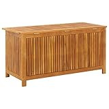 Outdoor Holz Aufbewahrungsbox für Garten Balkon 113x50x58cm Akazienholz wetterfest Aufbewahrungsbehälter für Terrassenmöbel und Kissen