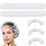 Einweg Duschhauben Kunststoff Duschkappe,Haarhaube Elastische Wasserdichte Duschkappe für Salon,Spa,Reise, Heimgebrauch,Hotel,Dusche (100 PCS)