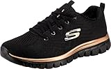 Skechers Damen Graceful Get Connected Sneaker,Schwarz Rose Gold, 41 EU