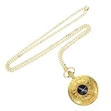 Abaodam Vintage Goldene Taschenuhr mit Römischen Ziffern Tragbare Leichte Hängeuhr im Antiken Design Kreative Uhr für Damen und Herren Praktisches Retro Accessoire für Alltag und Party