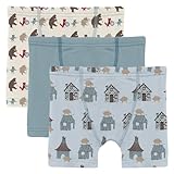 KicKee Jungen Boxershorts, 3er-Set, super weich für ganztägigen Komfort, Unterwäsche für Kleinkinder bis große Kinder, Natural Marching Band Stormy Sea & Illusion Blue Three Little Pigs, 10-12 Jahre