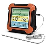 DINESA Lebensmittelthermometer zum Kochen, Grill, Grillthermometer zum Kochen von Fleisch, wasserdicht, für Grillofen, mit Temperaturalarm, Timer zum Kochen