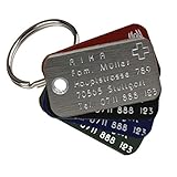 Raftsman Hundemarke mit Gravur - ID Tag - Adressanhänger - Adressschild - Individuelle - Personalisiert - Diamantgravur (Edel)