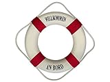 Deko Rettungsring Willkommen an Bord, rot, 35cm