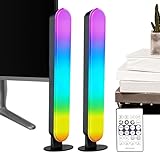 Intelligente RGB-Lichtleiste – LED-Raumbeleuchtung, 2-teiliges, verstellbares buntes Lichtgerät, Umgebungsstimmungsbeleuchtungswerkzeug, kreatives technisches Setup-Zubehör | Wohnung Home Office
