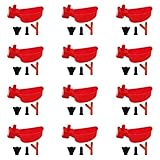 12 Set Wachtelbewässerungsbecher Taubenbewässerung Futterautomat Automatischer Trinkbecher Schüssel Geflügel Vogelbewässerung System für Käfig Aufhängen (Rot)
