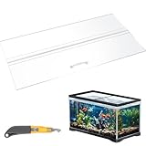 Sieral Aquarium-Überdachungs-Set aus Polycarbonat, 60 x 30 x 0,3 cm, für 15/20 Stunden, 55 Gallonen ohne Mittelstrebe, Aquarium-Abdeckung, Aquarium-Deckel mit Hakenmesser, transparent
