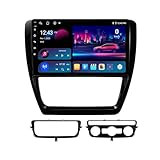 Doppel Din 10 Zoll Android 14 Autoradio für Volkswagen Jetta 6 2011 2012-2018 mit Wireless Carplay AHD Rückfahrkamera Bluetooth Lenkradsteuerung GPS(T300 [4+64G])