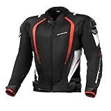 SHIMA MESH PRO Motorradjacke Herren | Sommer Mesh Motorcycle Stadt Textiljacke Männer mit Schulter Schleifers, CE Schulter Ellbogen und Rückenprotektoren, Breitenverstellung (Rot, L)