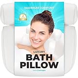 Badewannenkissen (Premium-Qualität), Luxus-Badewannenkissen (leistungsstarke Saugnäpfe), für Wannenhals und Rückenstütze, Spa-Kissen Badewanne (atmungsaktives 3D-Netz), Whirlpool-Kissen (Kopf