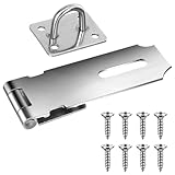 Vorhängeschloss Haspe 4 Zoll Schloss Überfalle Riegelschloss Haspe Sicherheitsüberfalle Türschloss Verschluss mit Schrauben für Schrank Gartentor Garagentor Werkzeugraum