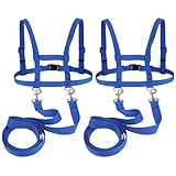 jiawaggag 2 Stück Pferdeleinen Blau Pferdegeschirr für Kinder Pferdeleine zum Spielen für Kinder für Spielen Skifahren Rollenspiel