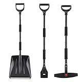 Lfhelper Schneeräumer, 3 in 1 Schneeschaufel Set mit Eiskratzer, Lawinenschaufel, Schneebürste, Auto-Schneeräumungswerkzeug-Set, tragbares Notfall-Schneeschaufel-Set für Auto,Garten und Camping