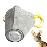 Hunde-Luftfilter-Maulkorb, verstellbare Haustier-Atemschutzmaske, 3 x atmungsaktive Anti-Staub-Gesichtsabdeckung, Luftfilterschutz für kleine, mittelgroße und große Hunde