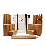 SunNordic Kubb Wikinger Wurfspiel, Schwedisches Schachspiel Aus Hochwertigem Gummibaumholz, Inklusive Tragetasche Aus Segeltuch Und Spielanleitung – Kubb Yard-Spiel FüR Erwachsene (Gelbbraun)