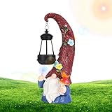 Gartenzwerge, Kunstharz, Gartendekoration mit Laterne, Outdoor-Figuren für Hof, Terrasse, Tür, Gehweg, Hinterhof, Pool