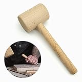 LIANCHEN Holzhammer Klüpfel Holzhammer Werkzeug Holzhammer Rund Solider Hammerkopf mit Komfortablem Gratfrei für die Montage Aller Arten von Holzmöbeln und Schlagwerkzeug für Heimwerker in Lederwaren