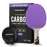 PRO SPIN Tischtennisschläger – Kohlefaser, Limitierte Auflage, Elite-Serie, 7-lagige Klinge, Premium-Gummi, 2,0 mm Schwamm und Gummi-Schutzhülle, Shakehand Grip Tischtennisschläger