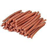 MERSJO Hundeleckerli - 87% Hoher Fleischanteil, Keine Zusatzstoffe, Getreide- und Zuckerfrei, Leckereien für Hunde zur täglichen Ergänzung, Natürliche Kauhilfe, Ente Kabanos, 500g