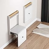 ZIHESY Unsichtbarer Klappstuhl Wandhocker Unsichtbarer Schuhwechselhocker aus Massivholz, für Foyer Veranda Garderobe Balkon Bad - Einfache Installation