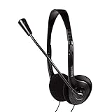 LogiLink HS0052 Stereo Headset Kopfhörer mit Mikrofon Easy VOIP Telefonkonferenz, schwarz