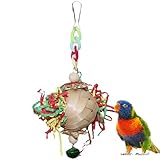 Vogelhäcksler Spielzeug, Vogelkäfig Spielzeug Shred Futterspielzeug mit Glocke, bissfestes Vogelzubehör für Nymphensittiche, Papageien, Liebesvögel, Sittiche