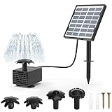 Kasanni Solar Springbrunnen fur AußEn 2.5w Solarbrunnen fur Draussen Teichpumpe Solar Solarspringbrunnen Aussen Solar Brunnen fur Draussen mit 4 DIY FontäNenstile, fur Garten,Vogelbad,Teich