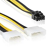 8-Pin PCI Express Grafikkarten Stromkabel zu 2x 4 Pin Molex IDE | 18cm | PCIe Stromadapter LP4 Y-Adapter – MOVOJA