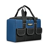 WINHUNT Werkzeugkoffer leer, werkzeug tasche mit 5 Taschen, 30x17x18cm, Strapazierfähiges 1680D-Polyester-Oxford-Gewebe (Blau, 30cm)