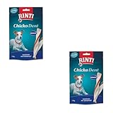 Rinti Extra Chicko Dent Medium Kausticks mit Entenfilet | Doppelpack | 2 x 150 g | Ergänzungsfuttermittel für Hunde | Kaustreifen für die Zahnpflege | Bissfeste Rinderhaut