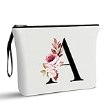Vavabox A-Z Personalisierte Kosmetiktasche-Geburtstagsgeschenke für Frauen, Mütter, Beste Freundinnen und Brautjungfern (A)