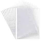 Zencantorous 100 Stück Klarsichthüllen A4 Glasklar, 120µ, Prospekthüllen A4, Klarsichtfolien Mit Lochung, Folienhüllen, Plastikhülle, Oben Offen, Zum Schutz Von Papier, Dokumenten, Transparent