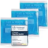 IEA Medical Kalt Warm Kompressen | 3er Set | 13x14 cm | Kühlpacks für Prellungen, Insektenstiche und andere Schmerzen | wiederverwendbare Gel-Kühlkissen (3er Set Kompresse S) Blau