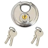 Raheem 2 Stück 70mm Rundbügelschloss Edelstahl Vorhängeschloss mit 4 Schlüsseln, Rostfrei Wetterfest Disc Schloss Rundes Sicherheitsschloss für Garage, Lagerraum, Schuppen, Keller, Tor, Garten