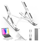 Laptop Ständer aus Aluminiumlegierung Ergonomischer Notebook Ständer mit 7 Stufen Höhenverstellbar & Stabiler Laptop Halter Kompatibel mit 10–17,3 Zoll Laptop/Tablet – für MacBook Dell Lenovo HP ASUS
