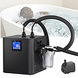 Quixnova Eisbad-Wasserkühler zur Erholung nach der Kältetherapie und Verschiedene Kaltbadewannen – 0,3P Kaltbadkühler mit externem Filter, Filterpad und Pumpe