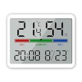 GeRRiT Digitale Badezimmer-Uhr, Dusch-Timer mit Wecker, Temperatur, Wanduhr, magnetisches Design für Kühlschrankständer und Aufhängelöcher, für Badezimmer, Küche, Timer, Uhren, Thermometer, Hygrometer