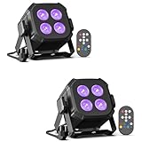 Oloaxolx 2 Stücke 4 x 8 W RGBW 4-in-1 LED Par Mini Bühnenlichter leichte mit DMX512, klanggesteuert, 4/8-Kanal Par Scheinwerfer für Zuhause, Party, Show, Event