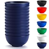 Berglander Kunststoff Schalen Set mit 12 Stück 750ml, EUR Blau mehrweg Plastik Ramen Schale, Suppenschalen, Müslischüssel für Erwachsene, Kinder, Zuhause, Restaurant, Garten, Picknick