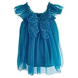 Generisch Prinzessinnenkleid für Kleinkinder Kleinkind Mädchen ärmellos Schmetterling Tüll Spitze Rüschen Kleid Tanz Party Prinzessin Kleider Kleidung
