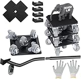 Tapvai Möbeltransport Profi-Set, 5 Möbelroller und 1 Lastenheber (inkl. Anti RUTSCH Pads), 360° drehbar und arretierbar, Der Innovative Möbelheber für schwere Möbel von, Maximale Belastung 2400 kg