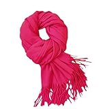Gemucrafts Schal Damen Imitation Wollschal Herbst Und Winter Warmer Schal, Extra Langer Damenschal, 200x70cm GroßE Shawl 200x70cm, Viele Farben VerfüGbar (Korallenrosa)