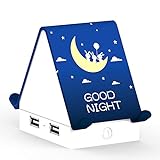 Nachtlicht Led Chalet Nachtlicht USB Power Multifunktions-USB-Anschluss Cartoon Nachttisch Nachttische Für Schlafzimmer Wohnzimmer Beleuchtung Dekor Blau