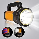 MAYTHANK Extrem helle Taschenlampe Led USB C Aufladbar mit Laterne, Groß Starke Metall Handscheinwerfer Gross Batterie 10000mah,Handlampe 10000 Lumen Akku Flashlight Super helle,mit Griff Tragegurt
