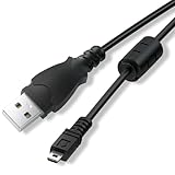 LEAGY USB Mini-B Kabel - A auf Mini 8Pin USB 2.0 Schnelllade-Übertragungskabel mit versilberten Steckern und Anti-Jamming-Ferrit-Magnetring, 0.9m, Schwarz