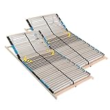 Stabiler Lattenrost 160x200, 42 Latten, Kopfteil verstellbar, 7 Komfortzonen, 6-fache-Härteregulierung, Made in Germany, Traglast bis 150Kg, Federholzrahmen, Lattenrahmen Buche, Lattenrost 160 x 200cm