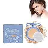 Ölkontrollierendes Gesichtspuder,Oil Control Face Pressed Powder,Matte Oil Control Gesichtspuder Natürlich,Wasserfester Gesichtspuder,Leichte,Makelloses,Mattes,Langanhaltendes,Ölkontrolle-Avorio